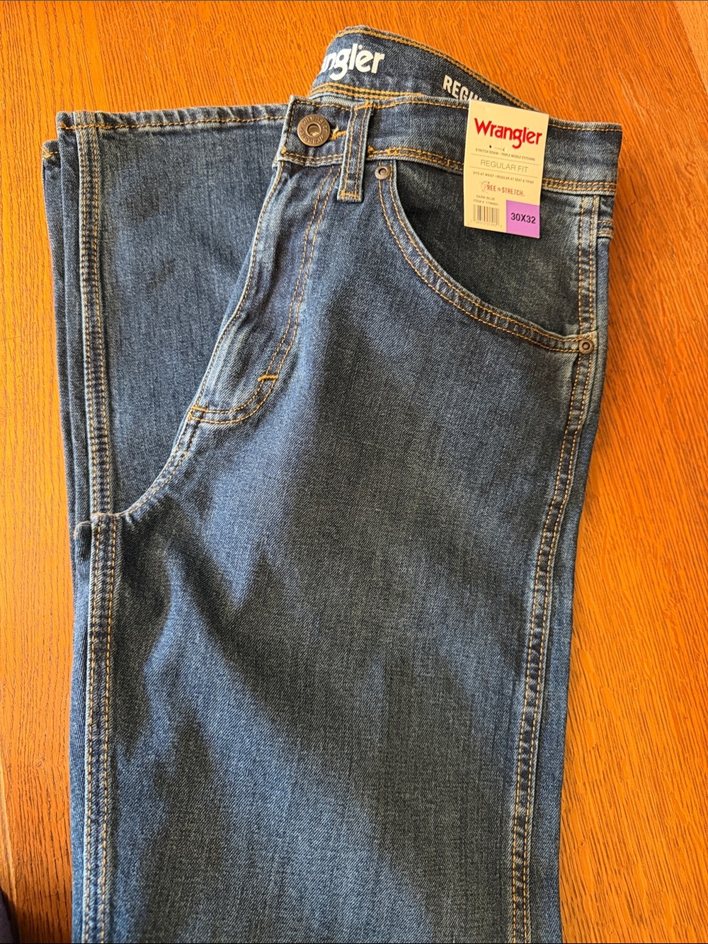 Wrangler Men’s Straight Jeans in Blue Denim size 30X32